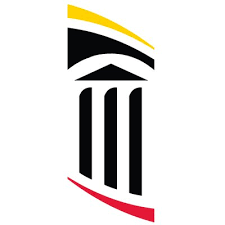 University of Maryland Logo, three columns, with yellow and red accents.